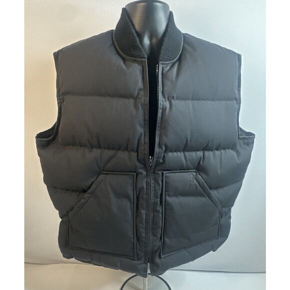Vintage 80s Walls Blizzard-Pruf Insulated Outerwear Down Puffer Vest Black 46R - Picture 1 of 11